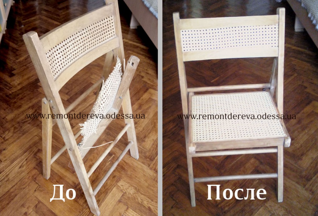 Ремонт ротанговых стульев (замена сиденья и спинки из ротанга, восстановление деталей)