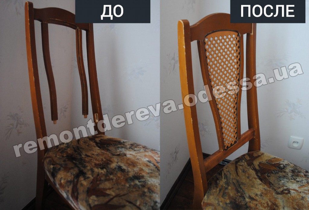Ремонт деревянного стула, восстановление спинки стула